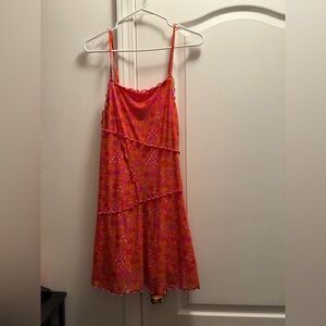 Wild Fable Pink Floral Slip Dress Medium Y2K Cottagecore Ruffle